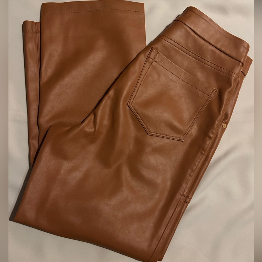 Blank NYC Tan Faux Leather Pants